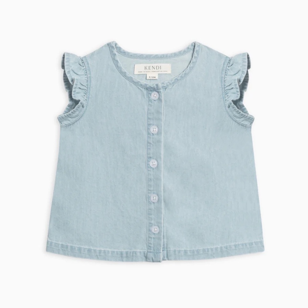 Colored Organics Kendi chambray organic cotton top